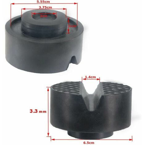 Noir, 2 pièces) Tampon de bloc en caoutchouc Tampon de cric hydraulique de  voiture Cric de