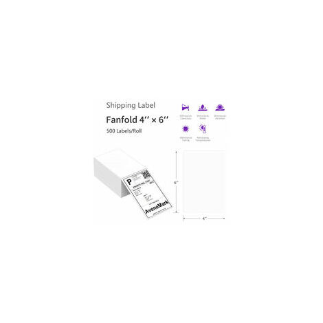 Lot de 500 Étiquettes d'expédition Thermiques, 100 x 150 mm