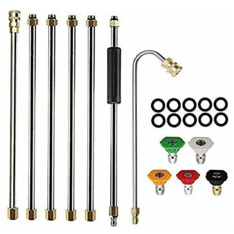 Outil de Nettoyage de GouttièRe Laveuse à Pression - Rallonges, Buse de Lance de Nettoyeur de Toit - 4000 Psi 5 Conseils, Accessoires de Lavage de Vitres, Laveuse à Pression