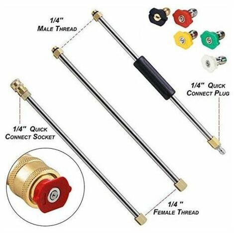 Outil de Nettoyage de GouttièRe Laveuse à Pression - Rallonges, Buse de Lance de Nettoyeur de Toit - 4000 Psi 5 Conseils, Accessoires de Lavage de Vitres, Laveuse à Pression