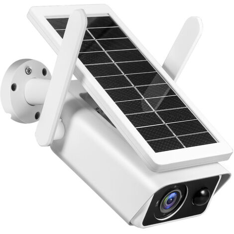 Caméra de sécurité solaire extérieure 1080P 3MP batterie rechargeable sans fil WiFi caméra de surveillance à domicile avec détection de mouvement PIR, vision nocturne, audio bidirectionnel, étanche IP