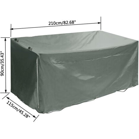 Housse de remorque étanche 210x115x90cm Protect de bache en PVC pour extéri avec corde (gris)
