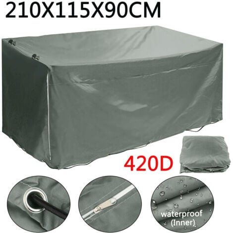 Housse de remorque étanche 210x115x90cm Protect de bache en PVC pour extéri avec corde (gris)