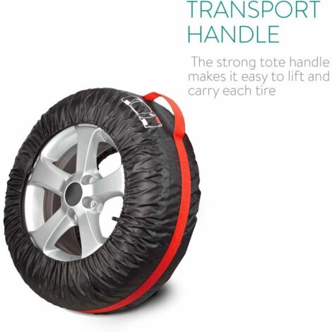 4X Housse de Pneu Voiture - Sac de Rangement et Protection pour Roue de Secours Diamètre 66cm avec Sangle Ajustable et Poignée