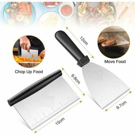 Ustensiles pour Plancha 10 Pièces Spatule pour Barbecue Acier Inoxydable Accessoire Plancha Kit Plancha pour Teppanyaki