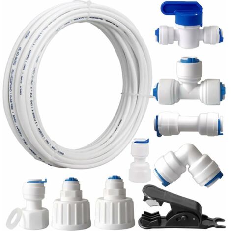 Kit De Frigo Tuyau D'alimentation En Eau Universel 15M,ilauke Tuyau D' Alimentation En Eau Avec Raccord De Connecteur Pour Réfrigérateur Samsung Double Porte De Style Européen Tuyau D'eau 6,35mm,1/4