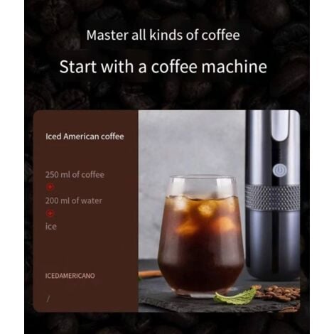 Machine à expresso avec machine à café à batterie, voyage électrique en voiture, camping, bateau, compatible randonnée, batterie rechargeable