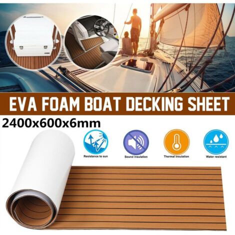 Tapis Bateau EVA Teck 240x90cm - Antidérapant Autocollant Marin