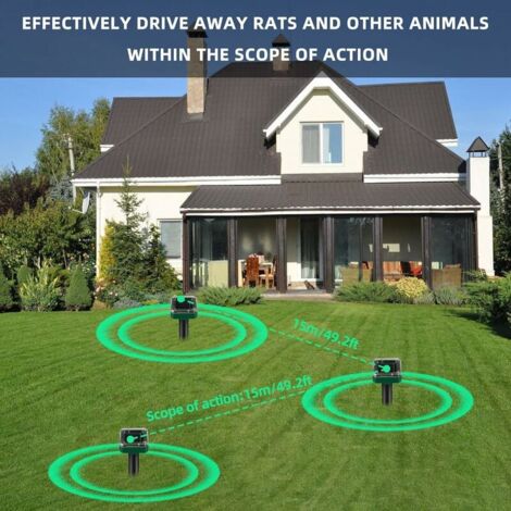 Lot De 4 Répulsifs Anti-Taupes Solaires - Ultrasons Et Vibrations - Couvre 360 M² Par Appareil - Pour Jardin, Pelouse, Potager
