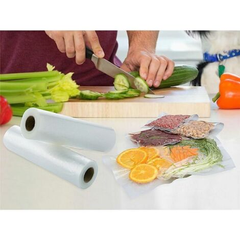 2 rouleaux film professionnel stable, Sacs soudure Film Roulettes Grande 20 x 500 cm Convient pour tous les recettes à stocker sous vide/Thermosoudeuse/de mise sous vide