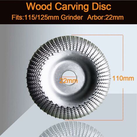 Disque Bois Meuleuse 115 mm,Disque Meuleuse Bois pour le Meulage Grossier des Matériaux, Disque Sculpture Bois Adapté pour 115 mm-125 mmMeuleuse D'angle