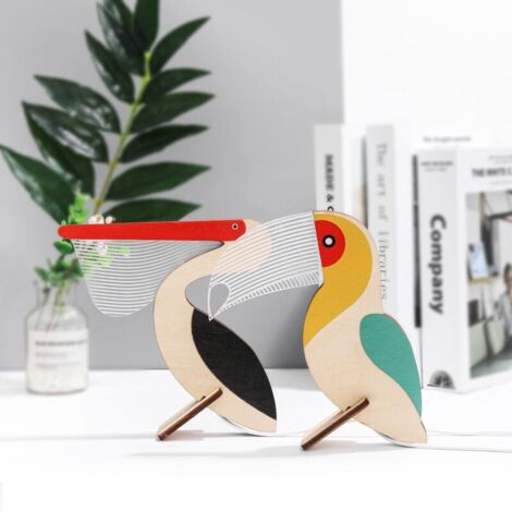 Veilleuse acrylique créative animaux en bois lumières LED de décoration de salon et de chambre à coucher lumières LED en forme de toucan