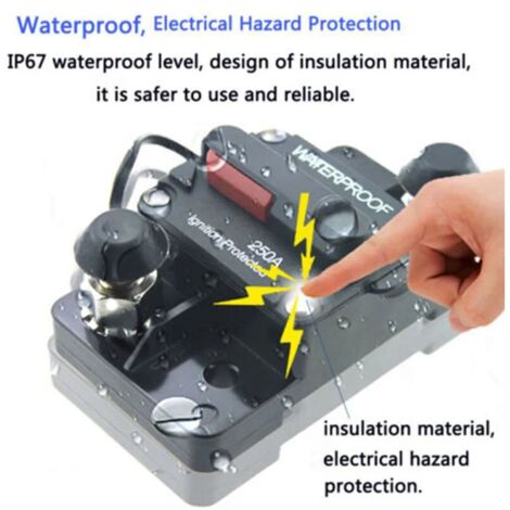 30A 40A 50A 60A 70A 80A 100A 120A 150A 200A 250A 300A CC Réinitialisation automatique du fusible du disjoncteur pour voiture, bateau, yacht, camping-car, Australie, 250 A pratique