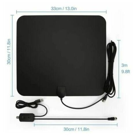 Antenne Tv Interieur Puissante, Pictek Antenne Tnt Interieur Hd Puissante, Rayon De 56 Km Ultra Plate- Fine (Noir)
