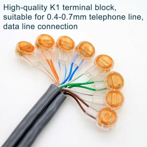 100PCS Connecteurs de Cable K1 Connecteurs épissure UY cable Connecteur étanche Résistance Verrou Connecteur Connexion de la ligne téléphonique Clip connecteur étanche pour ligne de données de cable