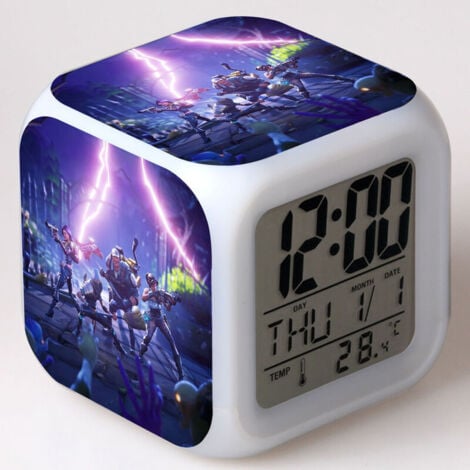 Réveil Fortnite Éclairage LED Petit Réveil 16
