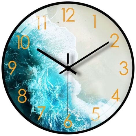 Yumyolk Horloge Murale colorée, Ronde et Grandes avec Cadre en Fer