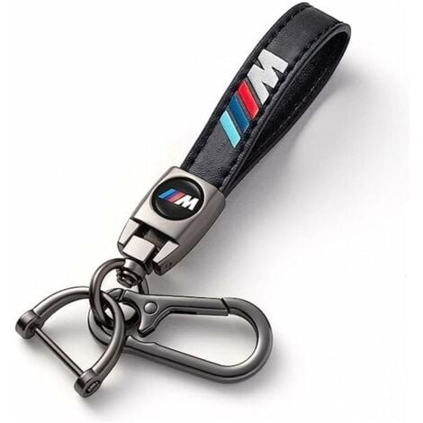 Porte - clés de voiture en cuir, porte - clés de voiture, cadeaux pour la famille, accessoires de voiture, porte - clés BMW Série M Noir 2  PCS