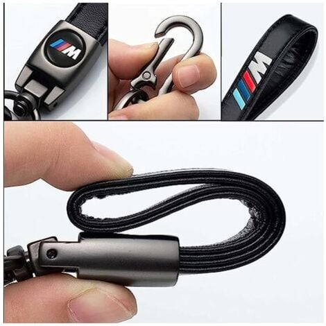 Porte - clés de voiture en cuir, porte - clés de voiture, cadeaux pour la famille, accessoires de voiture, porte - clés BMW Série M Noir 2  PCS