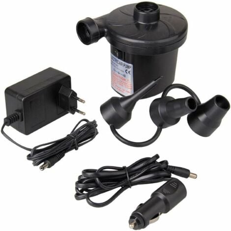Compresseur　Pompe Électrique,DC12V/AC 230V-50Hz Gonfleur/Degonfleur Electrique, Pompe À Air, Pompe Gonfleur Électrique avec 3 Buses pour Matelas Gonflable,Coussin Gonflable, Anneau de Natation,
