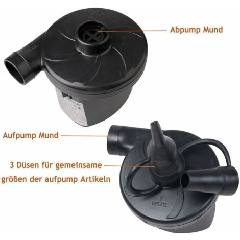 Compresseur　Pompe Électrique,DC12V/AC 230V-50Hz Gonfleur/Degonfleur Electrique, Pompe À Air, Pompe Gonfleur Électrique avec 3 Buses pour Matelas Gonflable,Coussin Gonflable, Anneau de Natation,