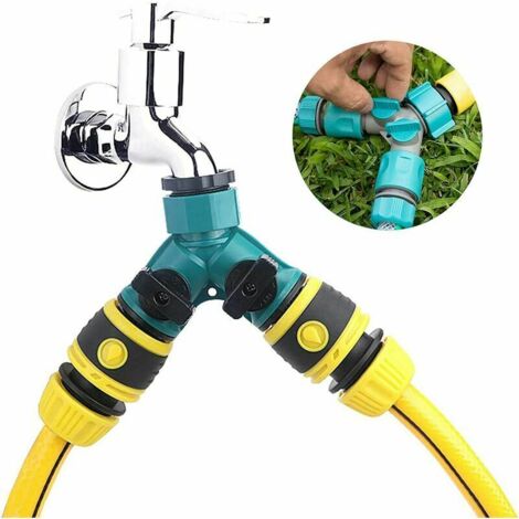 Adaptateur Séparateur 2 Voies Pour Robinet - Inverseur Avec Rondelles, Matière ABS - Neuf, Pour Jardin Ou Atelier