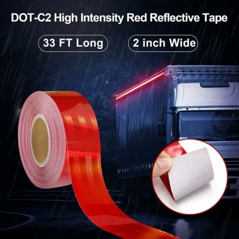Bande réfléchissante BCC rouge 15m x 5cm bande réfléchissante imperméable bande d'avertissement auto-adhésive bande de sécurité - bande d'avertissement visible pour véhicules, vélos, extérieur,