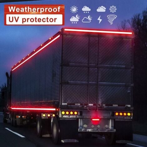 Bande réfléchissante BCC rouge 15m x 5cm bande réfléchissante imperméable bande d'avertissement auto-adhésive bande de sécurité - bande d'avertissement visible pour véhicules, vélos, extérieur,