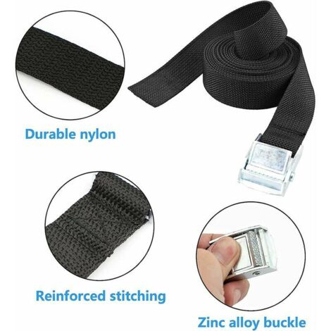 LOT DE 10 Sangles D'arrimage Courtes Avec Boucle De Serrage - 1 M