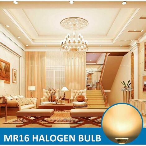 Ampoule Halogene GU5.3 35W 12V, 400lm Blanc Chaud 2700K Dimmable, Ampoule Spot Halogène MR16, pack de 6