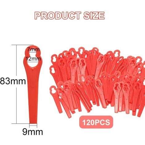 Lame Pour Coupe Bordure Lot De 50 Lames De Tondeuse U00e0 Gazon En Plastique, 135 Mm, Lames De Rechange Pour Tondeuse U00e0 Gazon Sans Fil, Accessoires Pour Pelouse, Jardin, Verger, Bois Ou