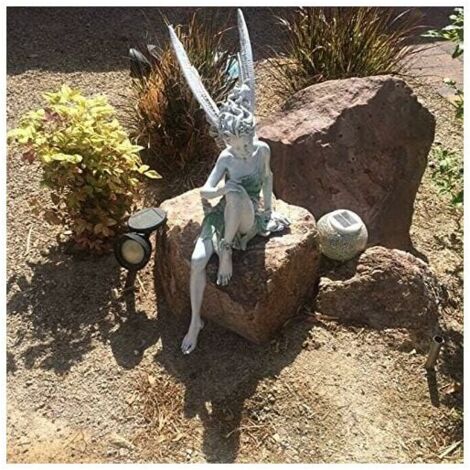 Statue de fée - Décoration de jardin - Fées - Figurines de fleurs - En acrylique - Décoration pour jardin, terrasse, balcon - Pot de fleurs