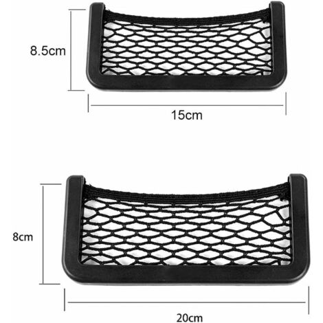 4 Pcs Filet de Rangement Voiture Filet Stockage pour Coffre Voiture Filet Poche de Rangement en Maille avec 2 Grande Taille et 2 Petite Taille, Noir