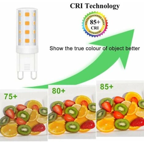 Ampoule LED G9 Dimmable - Équivalent à une ampoule halogène 40W, Ampoules LED G9 à culot à deux broches 3W G9, LED G9 220V 40W Blanc chaud 2700K, Paquet de 6