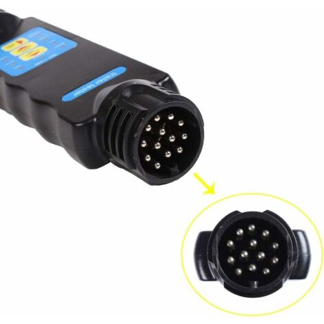 Testeur Remorque 13 Broches 12V - Contrôleur Prise Remorque Pour Caravanes, Camions Et Tracteurs