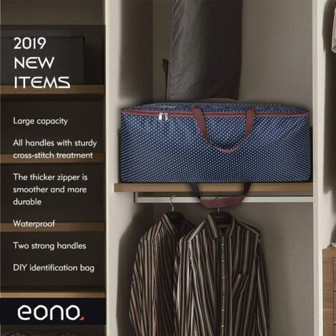 2013 100L Sacs pour vêtements, étanche épais surdimensionnée Organiseur Sac de Rangement, Sac de Voyage- Bleu