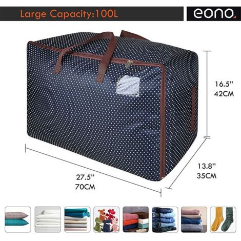 2013 100L Sacs pour vêtements, étanche épais surdimensionnée Organiseur Sac de Rangement, Sac de Voyage- Bleu