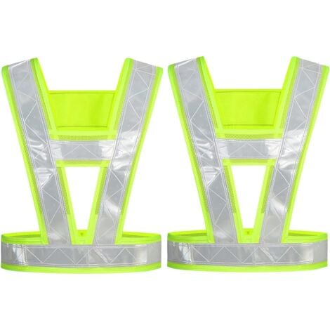 Gilet de sécurité fluorescent  2, gilet de sécurité réfléchissant, gilet fluorescent, gilet haute visibilité, haute visibilité à 360 degrés, motards, conducteurs, policiers, ouvriers du bâtiment