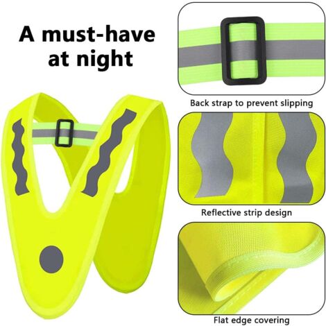 Gilet de sécurité réfléchissant jaune 2 pièces, gilet de sécurité en forme de V, gilet de sécurité haute visibilité, équipement de sécurité pour garçons et filles