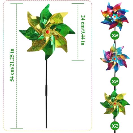 Moulins à Vent Décoratifs 3 Pièces - Animaux Rigolos Pour Le Jardin !