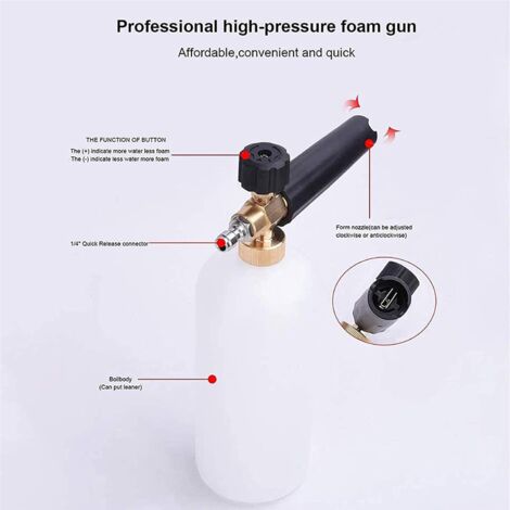 Lance à Mousse de Neige, 1L Réglable Canon à Mousse Compatible avec