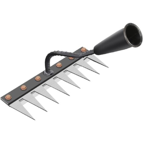 Râteau De Jardin JISADER 8 Dents - Râteau Léger En Acier Carbone Pour Sable Et Jardinage | Poignée En Bois 33 Cm