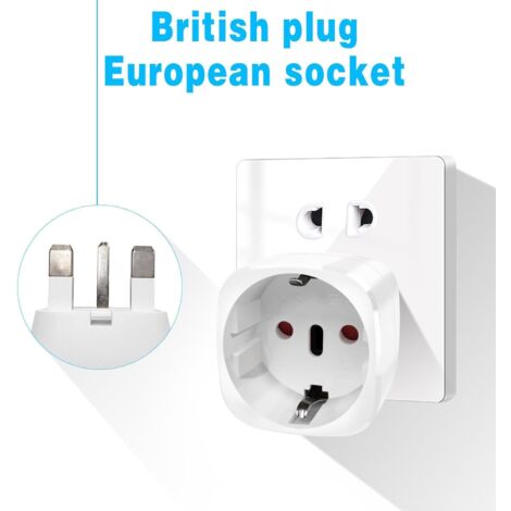 Adaptateur De Voyage UK Vers France Prise Mâle/femelle Blanc Inotech 190775