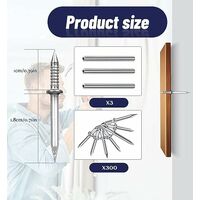 Lot de 300 clous sans couture à double tête pour plinthes, Clou à Double tête avec un outil de manchon spécifique aux ongles, Clou fileté à Double tête sans Soudure