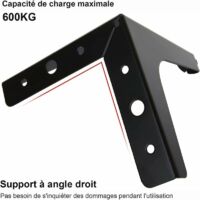Lot de 8 Pieds de Canapé Metal 15 cm, Pieds de Table Basse Métal Charge Jusqu'à 600 KG Pied de Meuble Noir, Support de Table en Fer Forge /Sofa, Pied pour Meuble TV, Placard