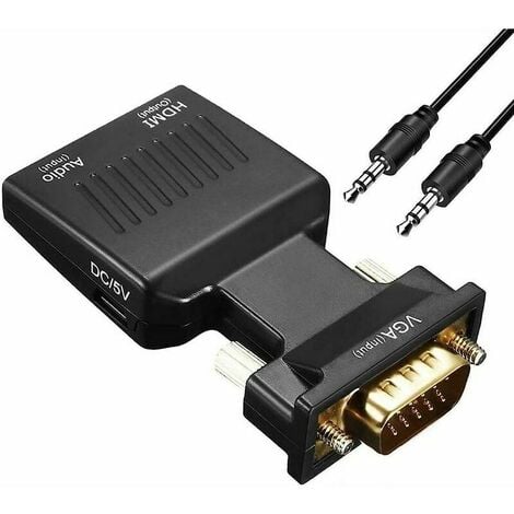 Adaptateur VGA vers HDMI 1080P VGA Mâle vers HDMI Femelle