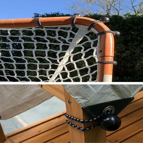 Lot De 25 Tendeurs élastiques Avec Boules - Longueur 10 Cm, Diamètre Boule 2 Cm, Pour Bâches, Tentes, Drapeaux, Rangement (noir)