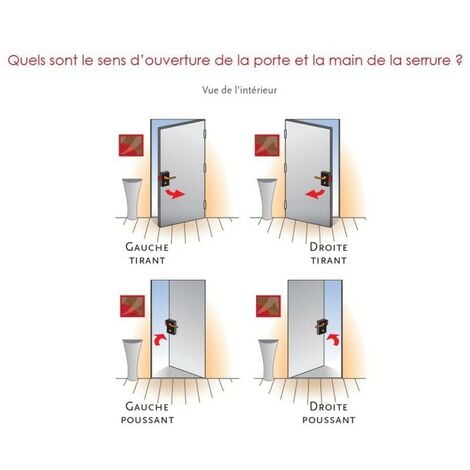 Serrure en applique noire gauche pêne dormant seul - Clé L - Axe à 42 mm - Série 461 - DOM