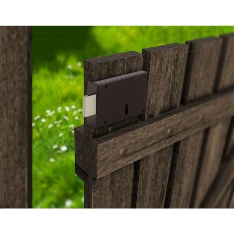 Serrure en applique noire gauche pêne dormant seul - Clé L - Axe à 42 mm - Série 461 - DOM