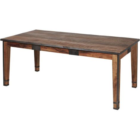 Table de salle à manger industrielle en bois de manguier massif Panama (1/4)